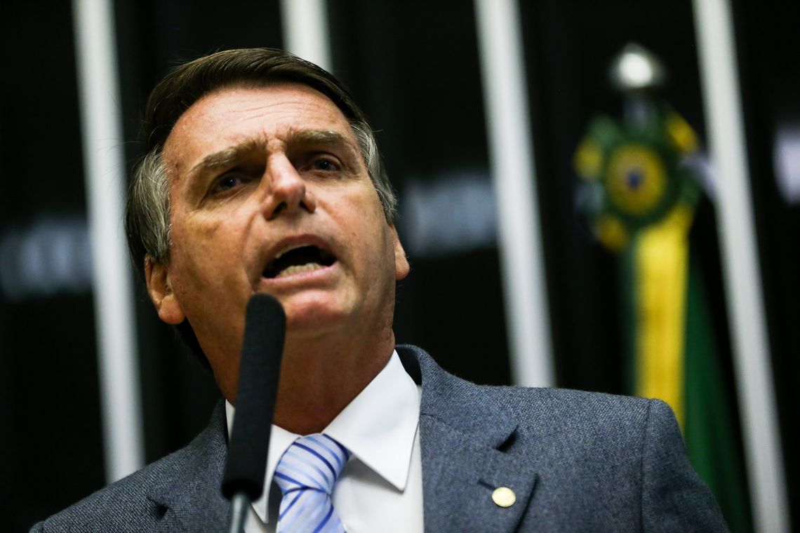 BrasÃlia - Deputado Jair Bolsonaro discursa durante sessão para eleição do presidente da Câmara dos Deputados e demais membros da mesa diretora (Marcelo Camargo/Agência Brasil)
