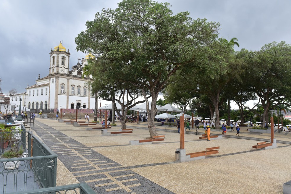 PraÃ§a do Largo do Bonfim apÃ³s requalificaÃ§Ã£o â?? Foto: Max Haack/Secom