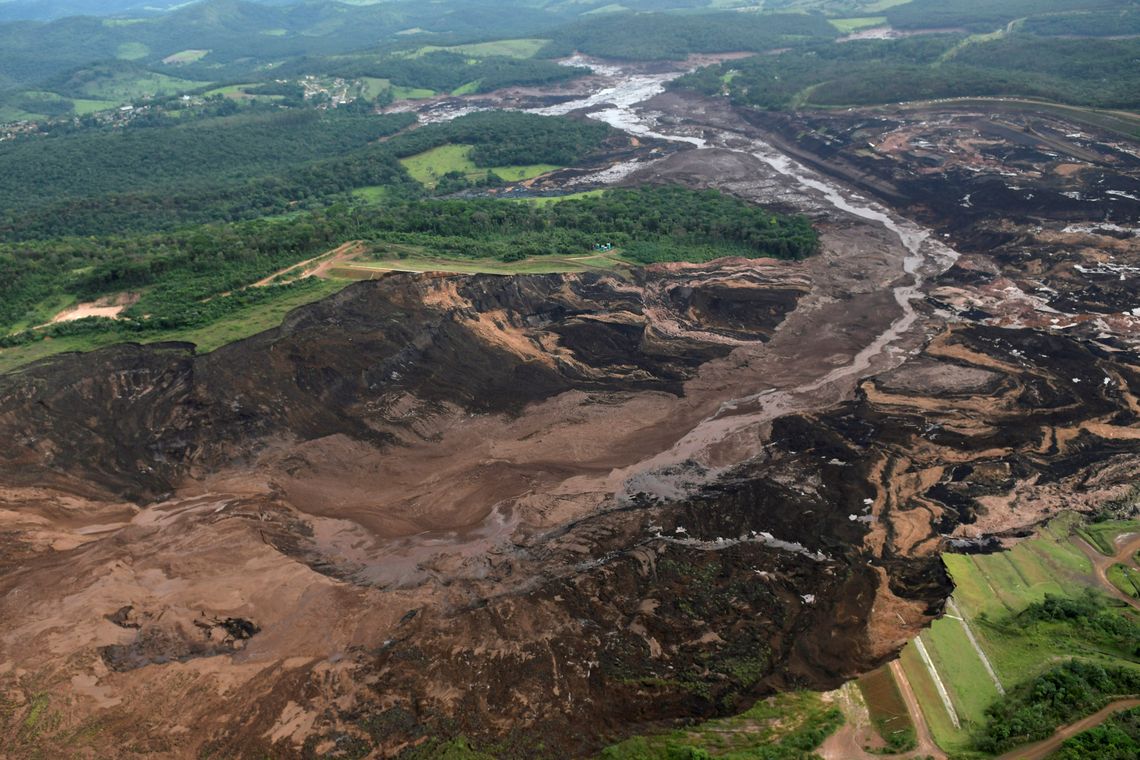General view from above of a dam owned by Brazilian miner Vale SA that burst, in Brumadinho, Brazil January 25, 2019. REUTERS/Washington Alves