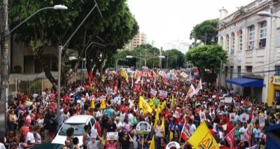 Manifestantes iniciam protesto contra reforma da Previdência no Campo Grande