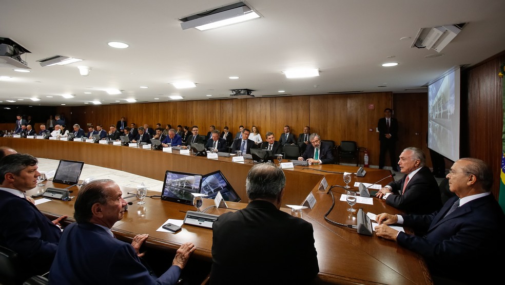 O presidente Michel Temer, durante reunião ministérial no Palácio do Planalto â?? Foto: Marcos Corrêa/Presidência da República