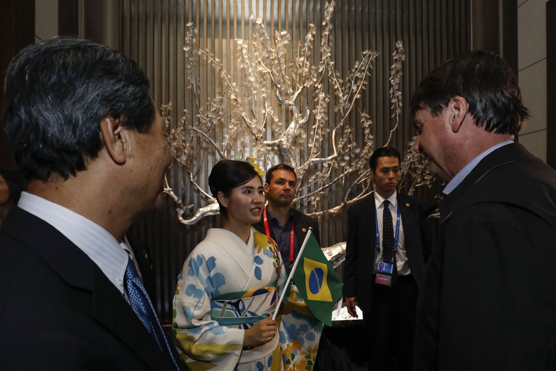 Presidente da República, Jair Bolsonaro, durante chegada ao hotel St. Regis, em Osaka.