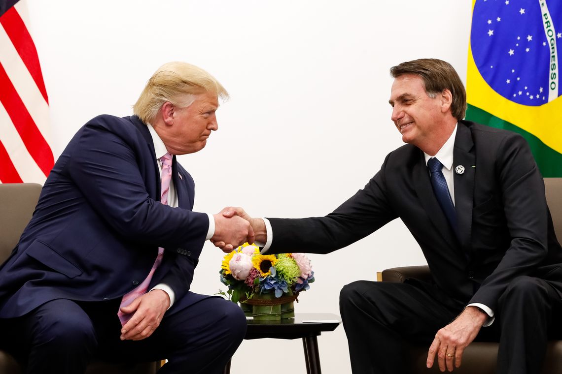 Presidente da República, Jair Bolsonaro, durante Reunião bilateral com o senhor Donald J. Trump, Presidente dos Estados Unidos da América.