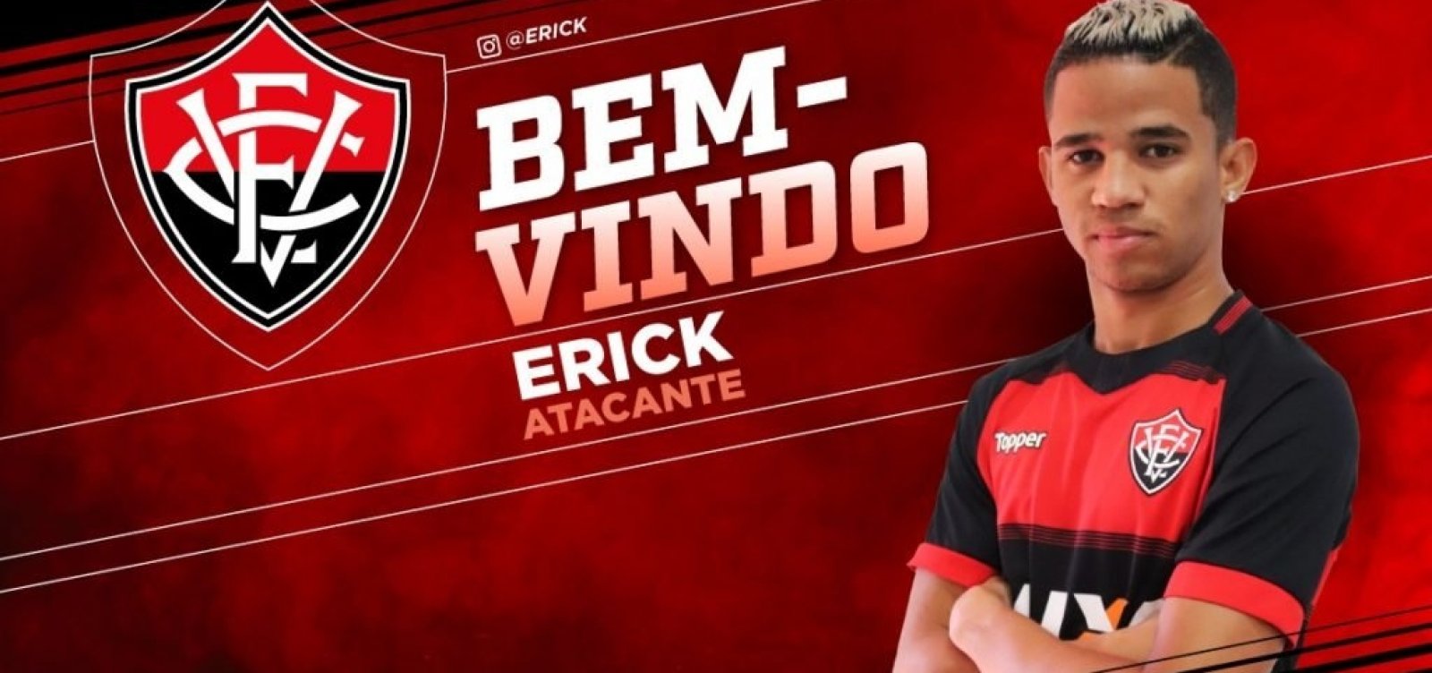 [VitÃ³ria oficializa acerto com atacante Erick]
