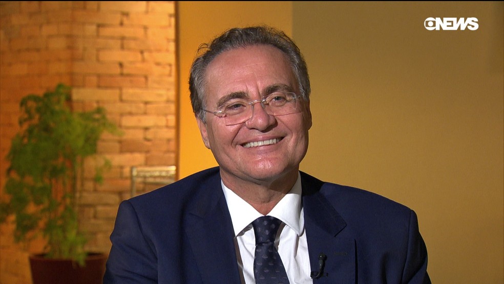 O senador Renan Calheiros (MDB-AL), em entrevista à GloboNews â?? Foto: Reprodução/GloboNews