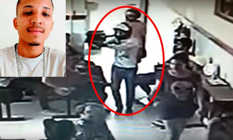 PolÃ­cia jÃ¡ identificou o comparsa de Jaziel Santana Santos nesta terÃ§a - Foto: ReproduÃ§Ã£o