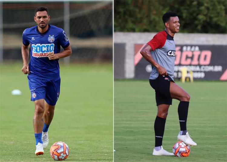 ClÃ¡ssico tem Gilberto e Edcarlos como candidatos a protagonista - Foto: Felipe Oliveira l EC Bahia e MaurÃ­cia da Matta l EC VitÃ³ria