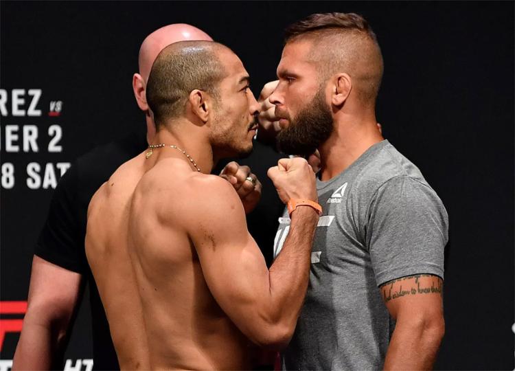 O brasileiro protagonizou uma encarada tensa com o norte-americano nesta sexta-feira, 27 - Foto: Jeff Bottari l Zuffa LLC l Getty Images