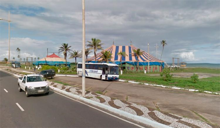 Obra acontece nas imediações do circo Picolino, no sentido Itapuã - Foto: Reprodução | Google Maps