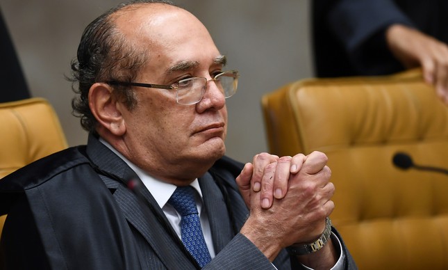 O ministro Gilmar Mendes durante julgamento sobre habeas corpus de Lula