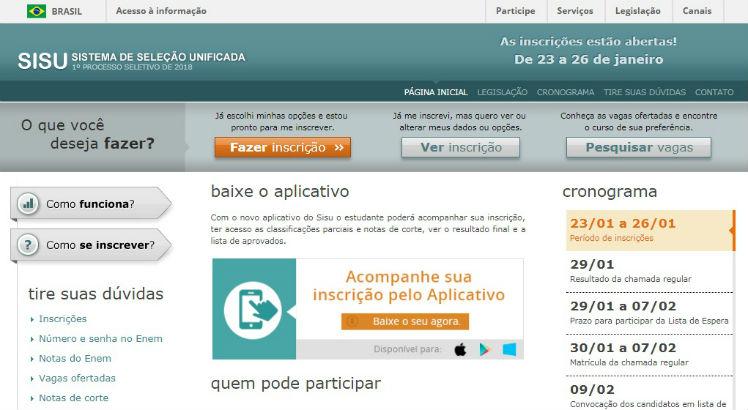 Resultado de imagem para Sisu tem mais de 2 milhões de inscritos para vagas em universidades públicas