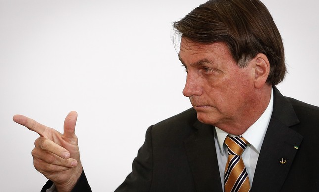 Jair Bolsonaro em cerimônia no Palácio do Planalto