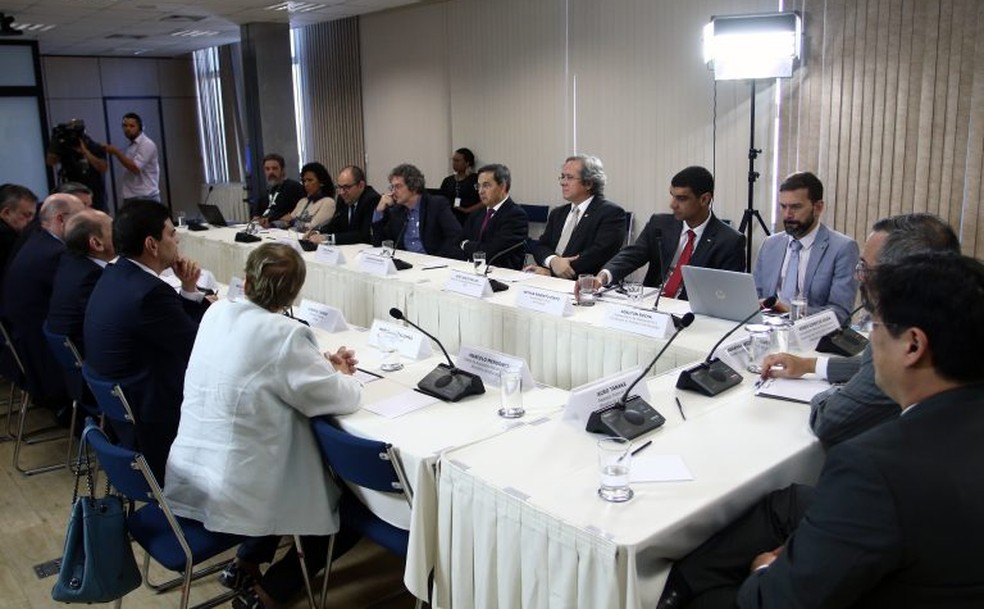 Reitores e parlamentares se reuniram com o ministro da Educação, Abraham Weintraub, na terça-feira (13) â?? Foto: Divulgação/Andifes