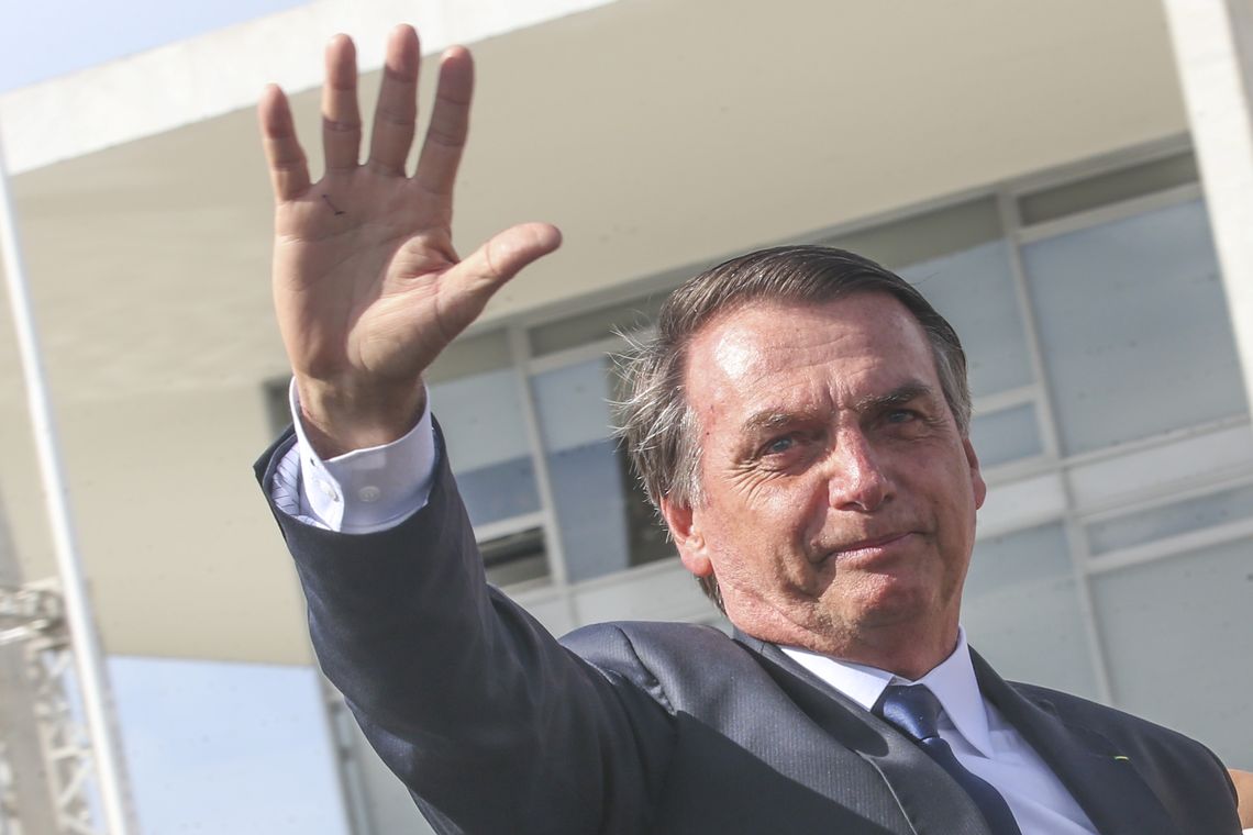O presidente Jair Bolsonaro chega ao Palácio do Planalto para cerimônia de transmissão da Faixa Presidencial.