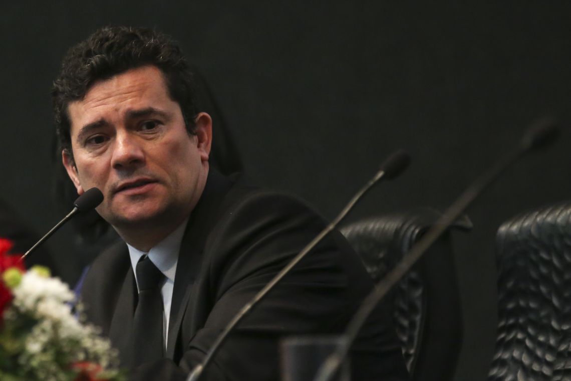 O ministro da Justiça e Segurança Pública, Sergio Moro, participa da abertura do 6º Congresso Internacional sobre Liberdades Civis Fundamentais.