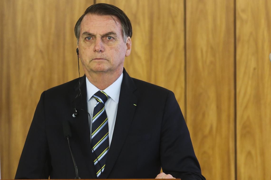O presidente Jair Bolsonaro recebe o presidente do Paraguai, Mario Abdo BenÃtez, no Palácio do Planalto, em BrasÃlia.