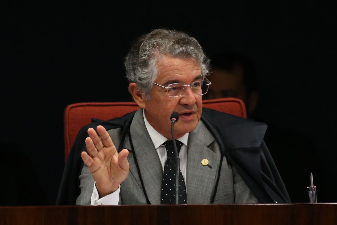 BrasÃlia - O ministro do STF, Marco Aurélio Mello durante reunião para julgar o inquérito em que o senador Aécio Neves é acusado de corrupção passiva e obstrução de Justiça