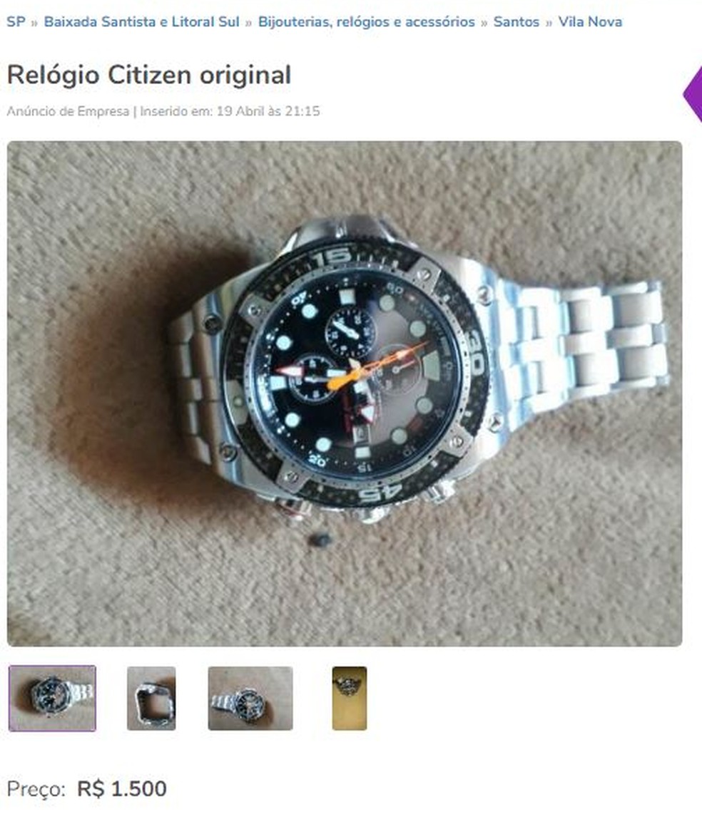 AnÃºncio foi feito no site de compra e venda OLX (Foto: ReproduÃ§Ã£o)