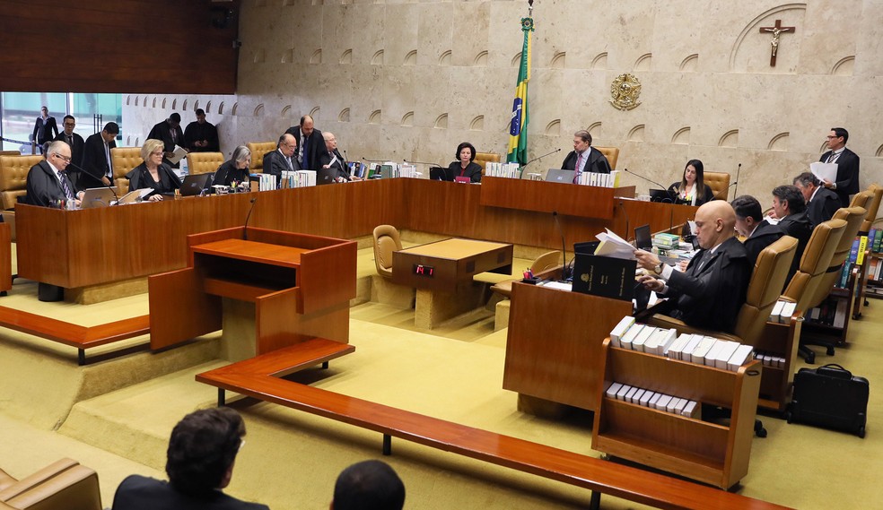 Os ministros do Supremo Tribunal Federal reunidos em plenário durante sessão da Corte â?? Foto: Nelson Jr./STF