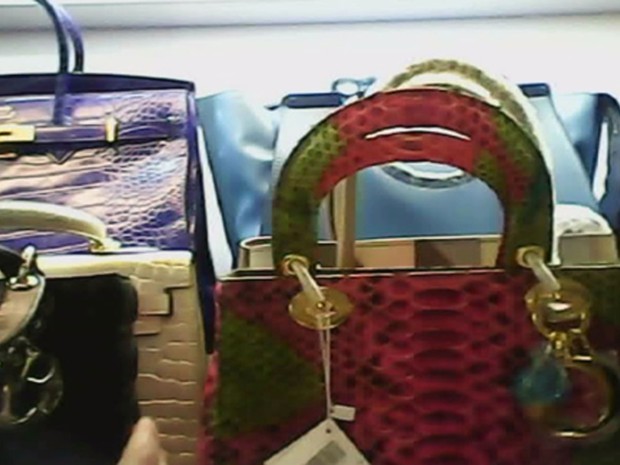 bolsa falsificada avaliada em R$ 3 mil, segundo relatório de detetives franceses (Foto: Reprodução/Divulgação)