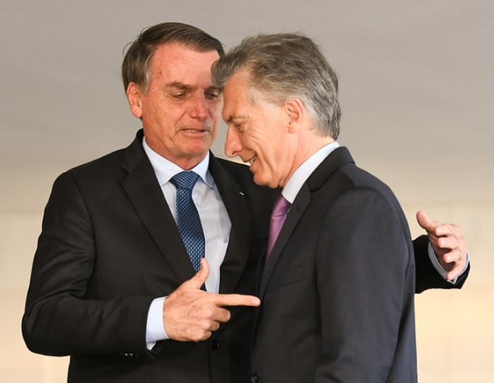 Os presidentes Jair Bolsonaro e Mauricio Macri, em BrasÃlia, durante encontro em janeiro deste ano â?? Foto: Arthur Max/AIG-MRE