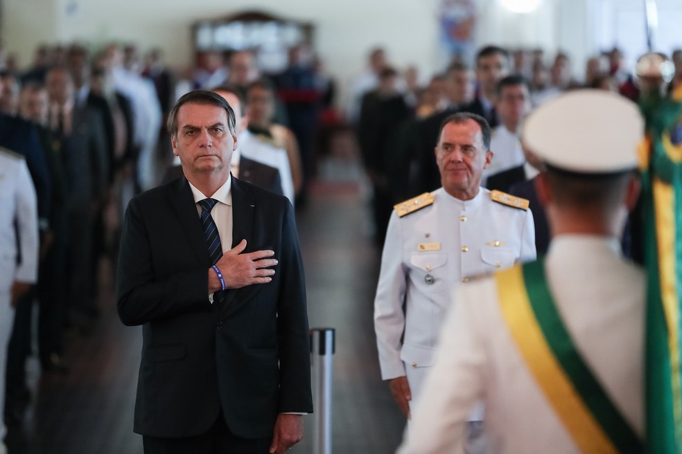 O presidente Jair Bolsonaro, nesta quinta-feira (28), durante entrega de condecorações em solenidade comemorativa do 211º Aniversário da Justiça Militar da União â?? Foto: Marcos Corrêa/Presidência da República
