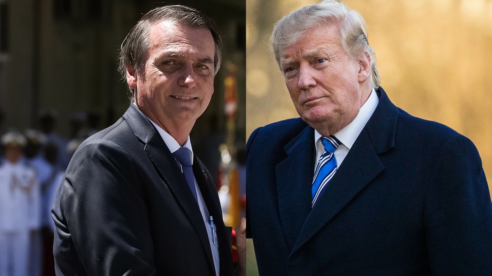 Jair Bolsonaro e Donald Trump vão se encontrar nesta terça-feira pela primeira vez â?? Foto: Marcos Corrêa/Presidência da República e Alex Brandon/AP