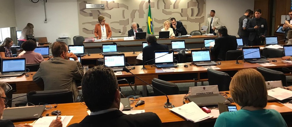 Plenário da Comissão de Assuntos Sociais do Senado durante sessão que aprovou o cultivo de cannabis para fins medicinais â?? Foto: Fernanda Calgaro/G1