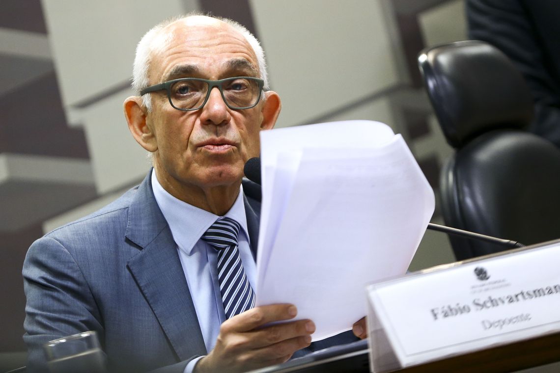 O ex-presidente da Vale, Fábio Schvartsman, durante depoimento na Comissão Parlamentar de Inquérito do Senado que apura as causas do rompimento da barragem na Mina Córrego do Feijão, em Brumadinho