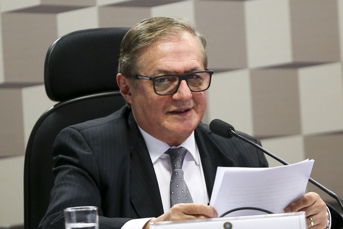 O ministro da Educação, Ricardo Vélez RodrÃguez, durante audiência pública da Comissão de Educação, Cultura e Esporte (CE) do Senado