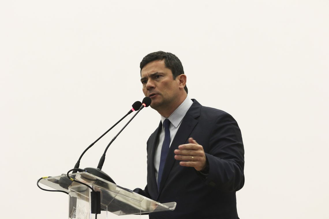 O ministro da Justiça e Segurança Pública, Sergio Moro, participa de solenidade comemorativa dos 91 anos da PolÃcia Rodoviária Federal (PRF), no Complexo Sede da PRF, em BrasÃlia.