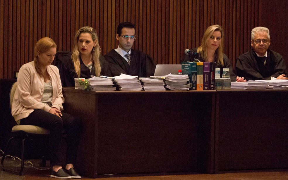 Elize Matsunaga durante julgamento realizado no Fórum Criminal da Barra Funda â?? Foto: Mister Shadow/Asi/Estadão Conteúdo