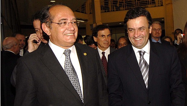 Resultado de imagem para fotos de gilmar mendes com aecio