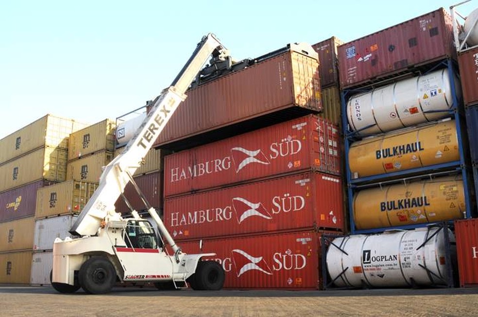 Movimentação de contêineres no Porto de Santos (Foto: Divulgação/Codesp)