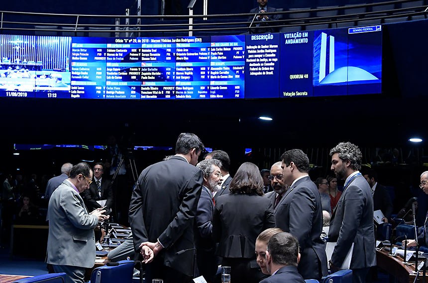 Plenário do Senado Federal durante sessão deliberativa ordinária. Ordem do dia. Participam: presidente do Senado, senador Davi Alcolumbre (DEM-AP); senador Weverton (PDT-MA); senador Randolfe Rodrigues (Rede-AP); senador Jorge Kajuru (Patriota-GO); senadora Simone Tebet (MDB-MS); senador Paulo Paim (PT-RS). Foto: Waldemir Barreto/Agência Senado