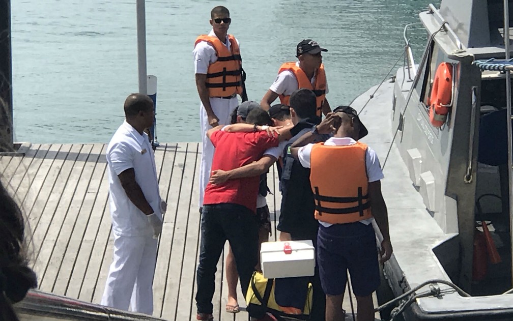 Geraldo, Rita e AndrÃ© se reencontraram depois de ficarem desaparecidos em alto-mar â?? Foto: Itana Alencar/G1