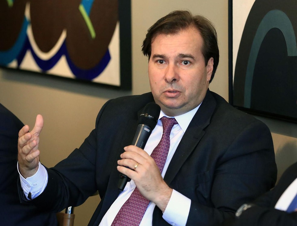 O presidente da Câmara, Rodrigo Maia, durante encontro com centrais sindicais em junho â?? Foto: Alex Ferreira / Agência Brasil