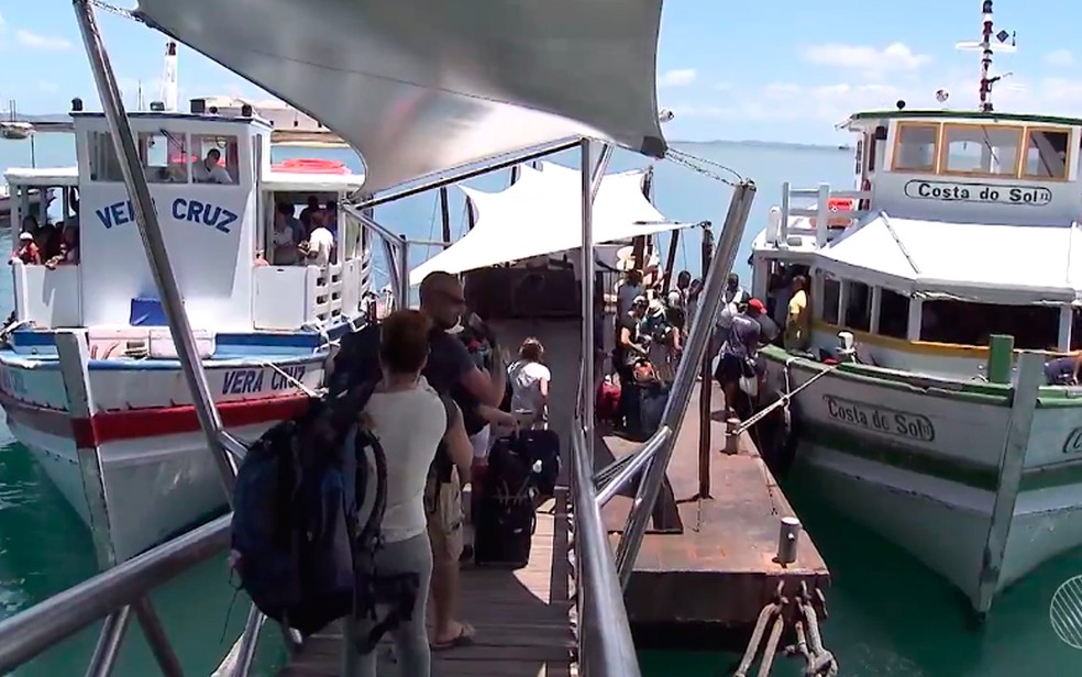 Travessia Salvador-Mar Grande vai encerrar mais cedo por causa de marÃ© baixa (Foto: ReproduÃ§Ã£o/ TV Bahia)