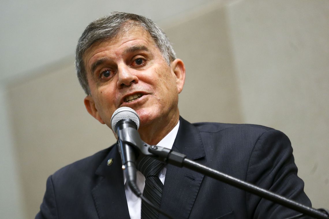 O Secretário Nacional de Segurança Pública, General Guilherme Theophilo, durante cerimônia de assinatura deacordo de cooperação para a formação e capacitação de agentes de segurança pública em todo o paÃs.