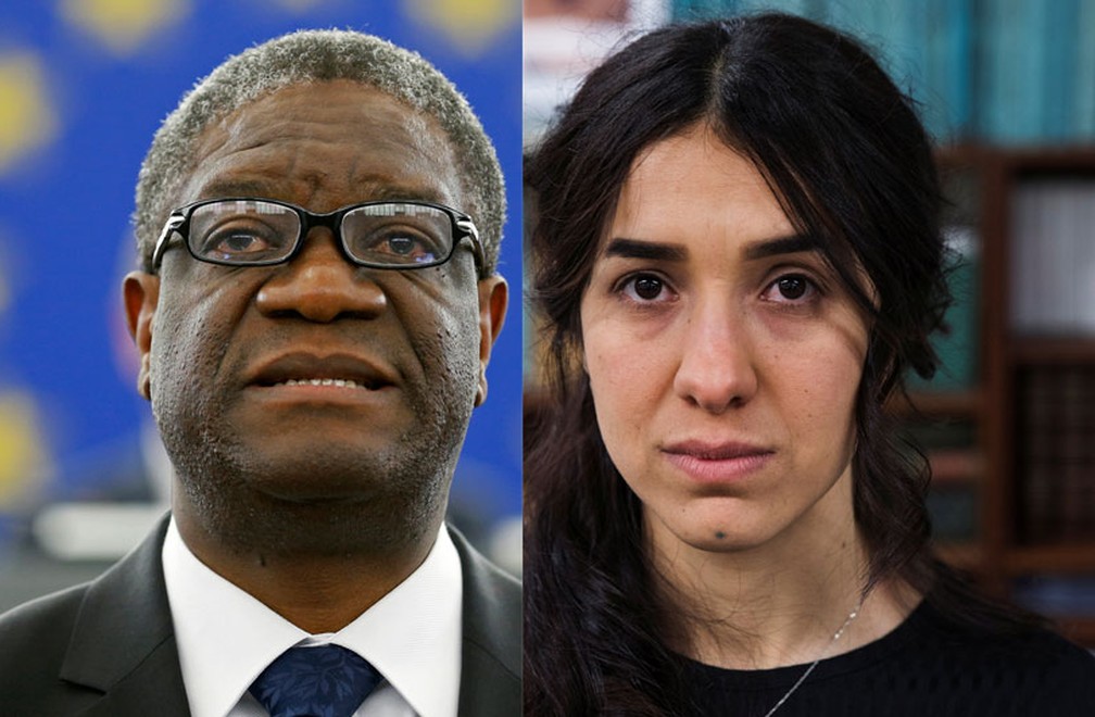 Denis Mukwege e Nadia Murad foram vencedores do Nobel 2018 â?? Foto: Vincent Kessler e Lucas Jackson/Arquivo Reuters