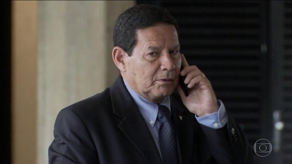 Hamilton Mourão, presidente da República em exercÃcio â?? Foto: Reprodução/JN