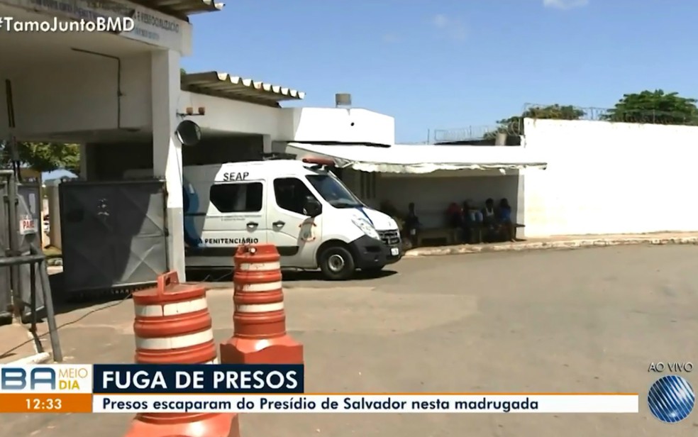 Sete detentos fugiram do PresÃdio Salvador â?? Foto: Reprodução/TV Bahia