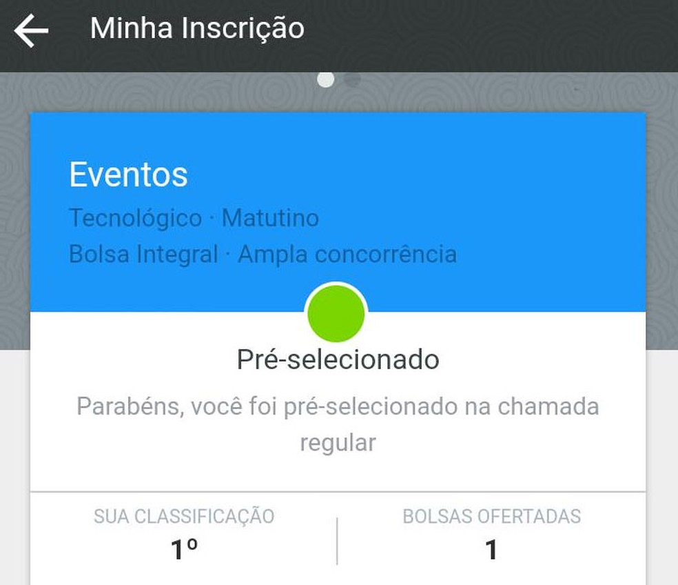 Aplicativo do Prouni também exibe resultados. (Foto: Reprodução/Twitter)