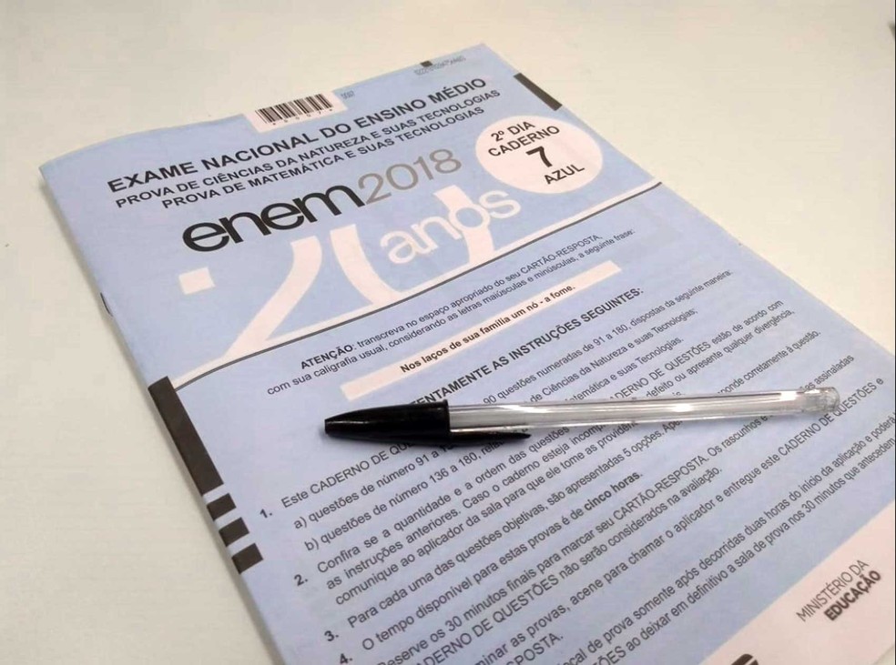 Prova do Enem 2018 â?? Foto: Enem