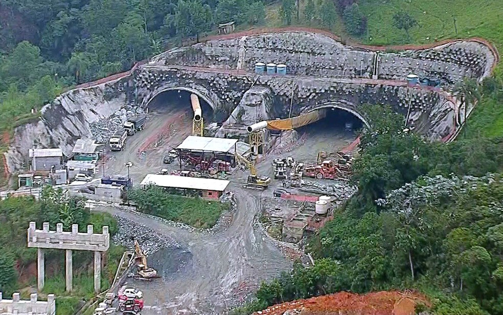 Obras do trecho Norte do Rodoanel â?? Foto: TV Globo/Reprodução