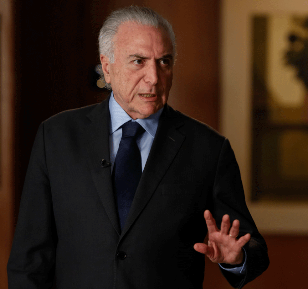 Temer durante gravação de pronunciamento na última quarta-feira (7) (Foto: Alan Santos/PR)