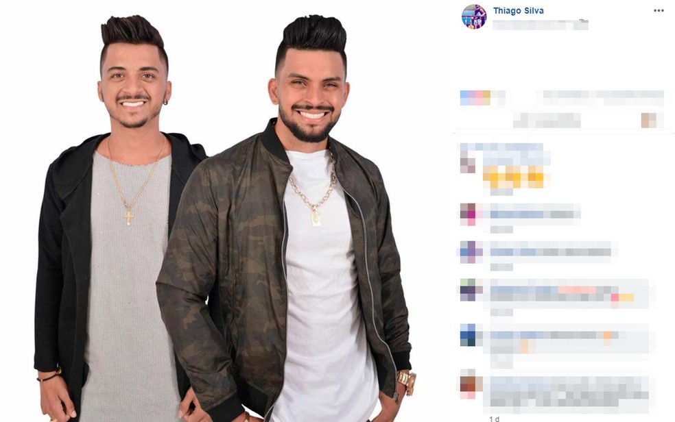 Iago (Ã  esquerda) e Thiago (Ã  direita) formavam um dupla sertaneja na Bahia (Foto: ReproduÃ§Ã£o/Facebook)