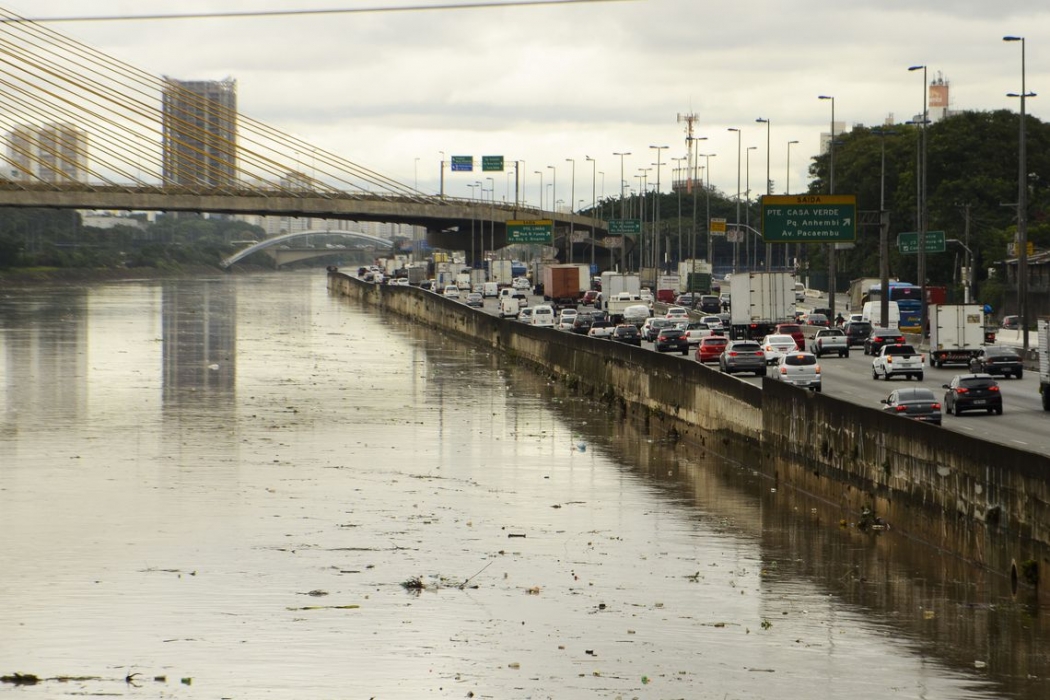 Resultado de imagem para Tietê transborda e enche de lixo um parque no interior paulista