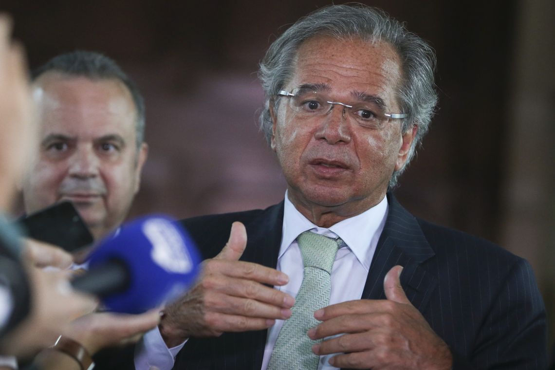 O ministro da Economia, Paulo Guedes, após reunião.
