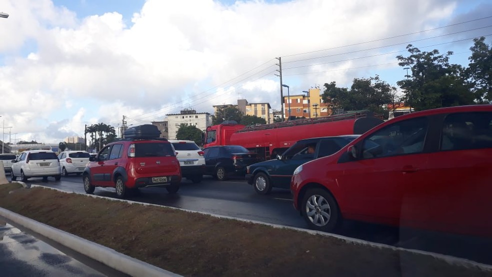 Engarrafamento Ã© registrado na regiÃ£o da rodoviÃ¡ria de Salvador â?? Foto: Maiana Belo/G1BA
